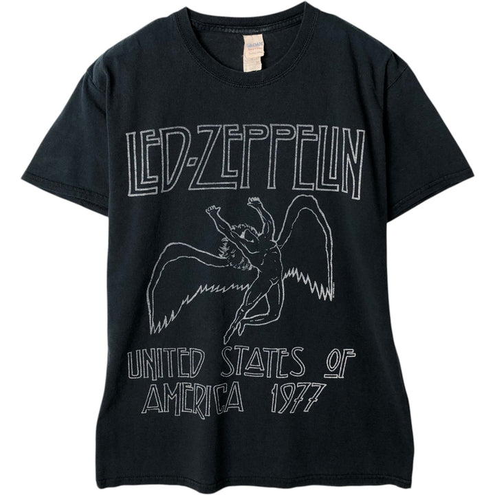 Gildan Heavy Cotton Led Zeppelin Band T-Shirt (Men's Size M) cotton black type Vintage Second Hand