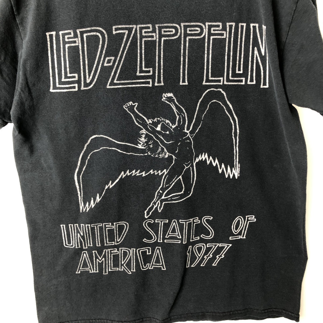 Gildan Heavy Cotton Led Zeppelin Band T-Shirt (Men's Size M) cotton black type Vintage Second Hand
