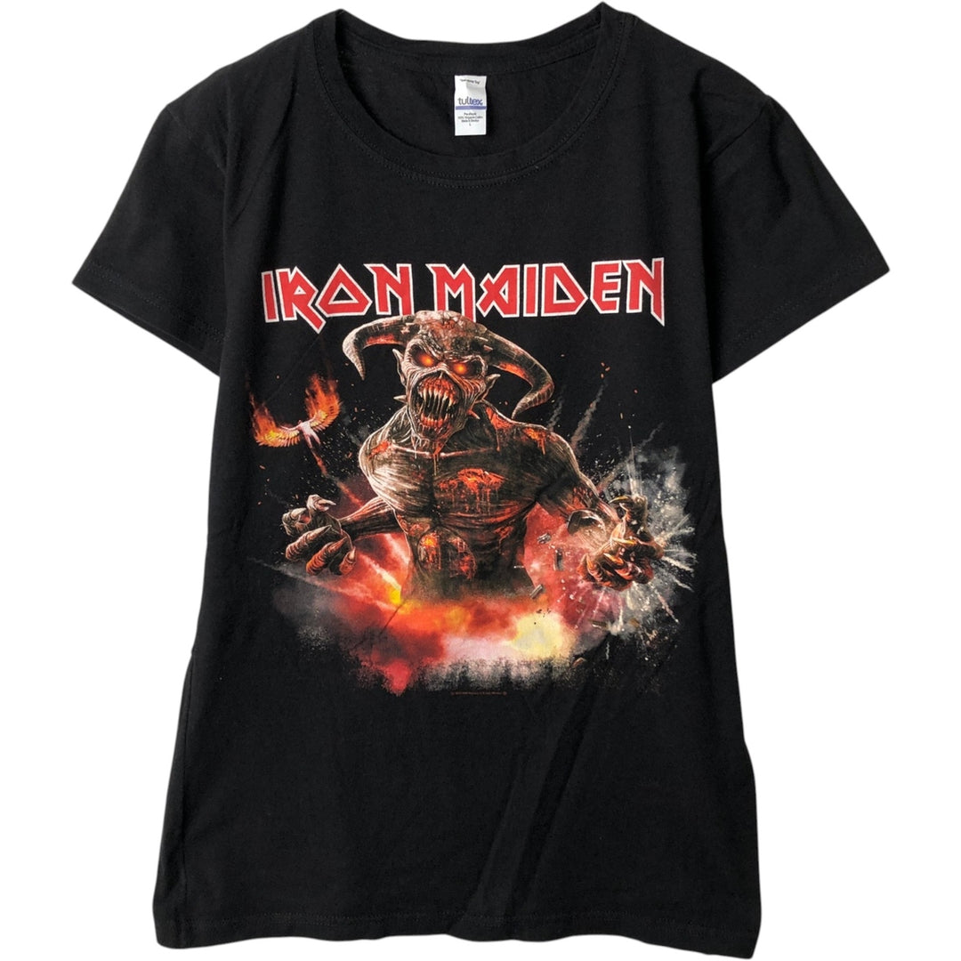 TULTEX IRON MAIDEN Iron Maiden Band T-shirt Band T Men's L size cotton black type Vintage Second Hand