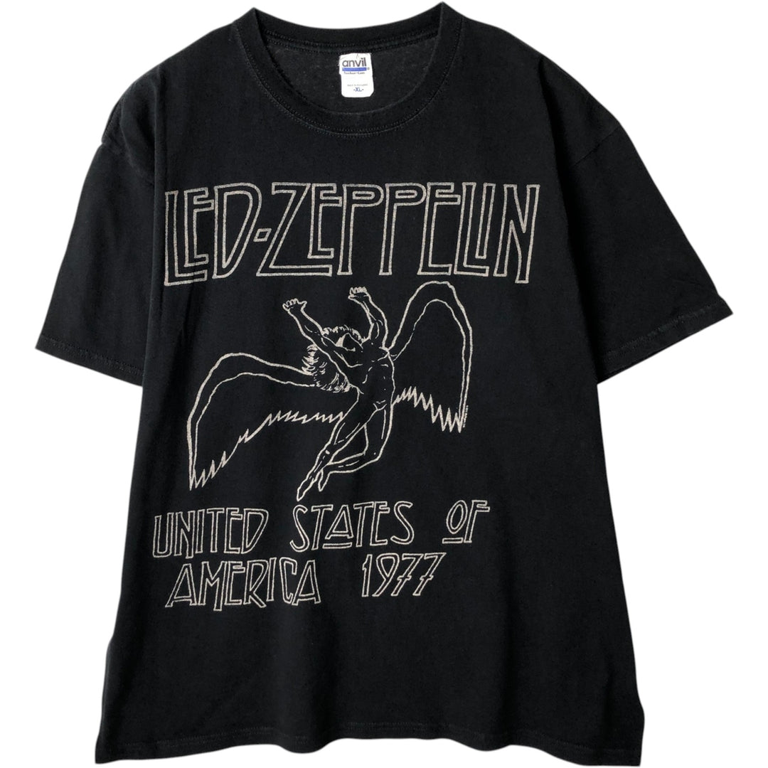 Anvil LED ZEPPELIN Band T-shirt (Men's XL equivalent) cotton black type Vintage Second Hand