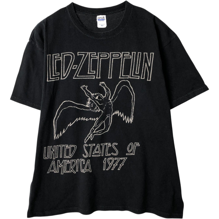 Anvil LED ZEPPELIN Band T-shirt (Men's XL equivalent) cotton black type Vintage Second Hand