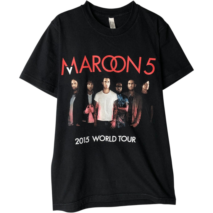 American Apparel Maroon 5 Band T-Shirt, Made in USA, Men's Size S (approx.) cotton black type Vintage Second Hand