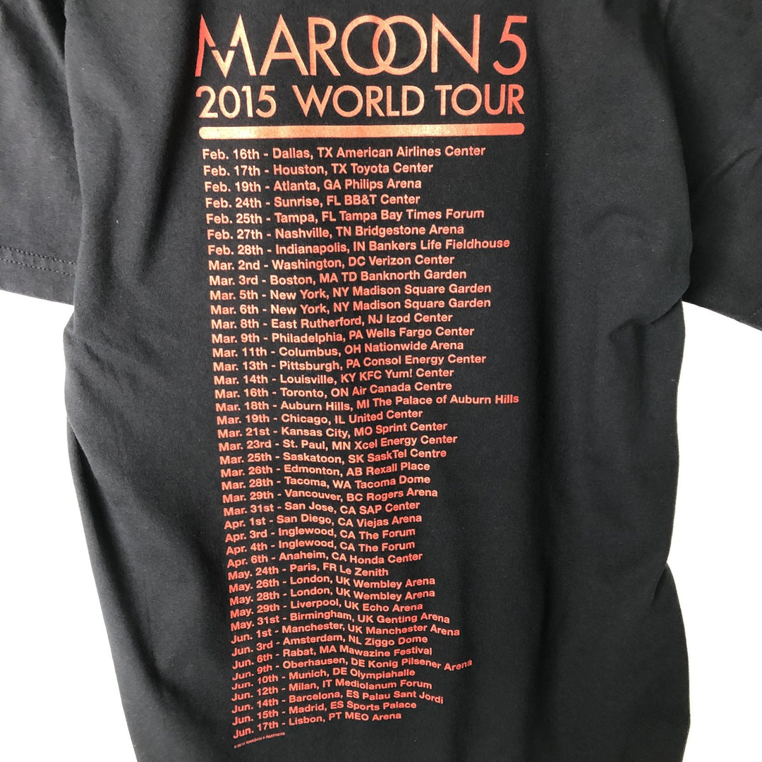 American Apparel Maroon 5 Band T-Shirt, Made in USA, Men's Size S (approx.) cotton black type Vintage Second Hand