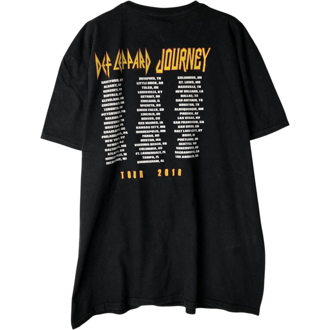 Gildan Def Leppard American flag pattern band t-shirt, men's size XL equivalent. cotton black type Vintage Second Hand