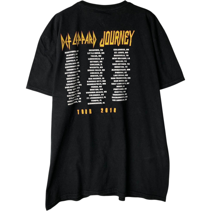 Gildan Def Leppard American flag pattern band t-shirt, men's size XL equivalent. cotton black type Vintage Second Hand