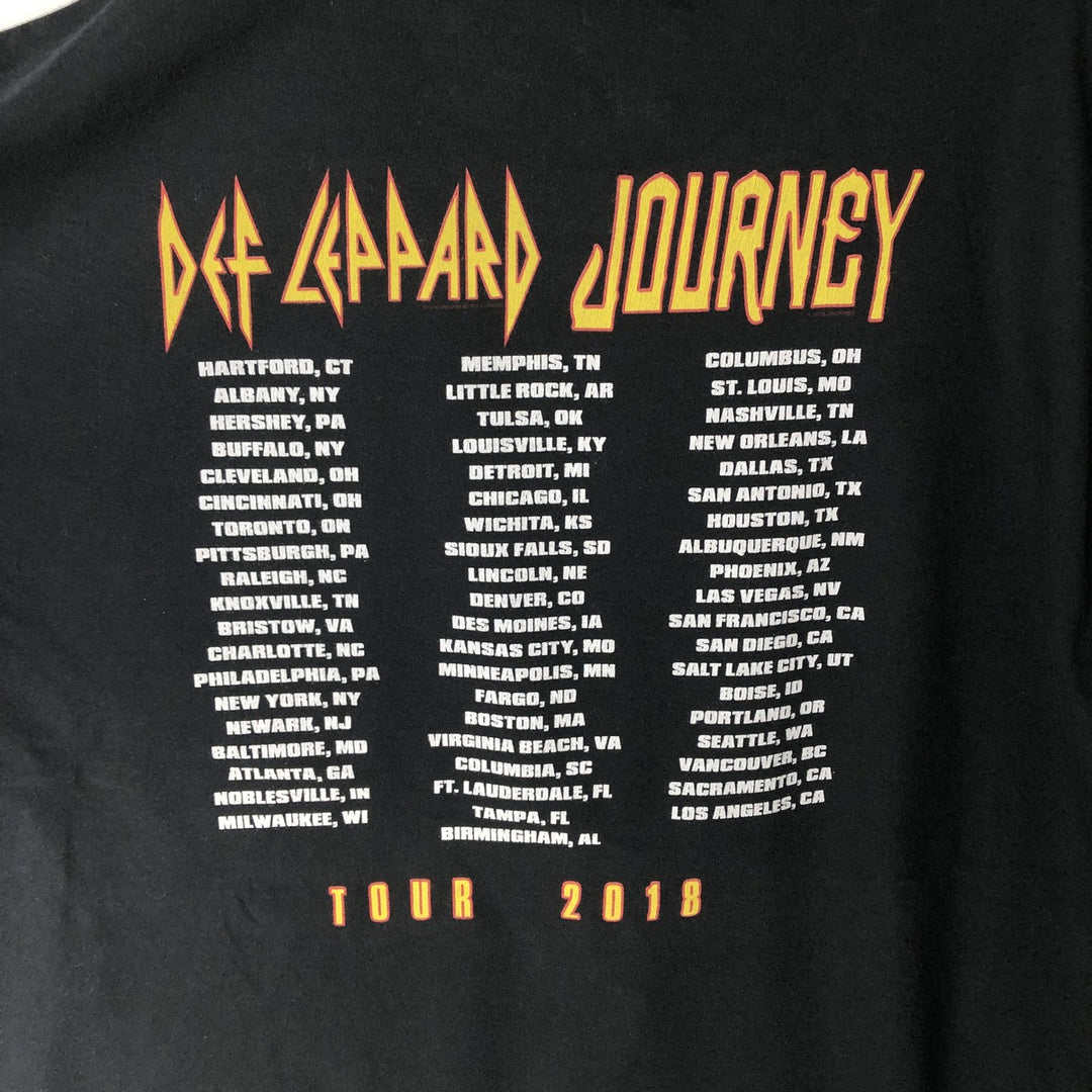 Gildan Def Leppard American flag pattern band t-shirt, men's size XL equivalent. cotton black type Vintage Second Hand