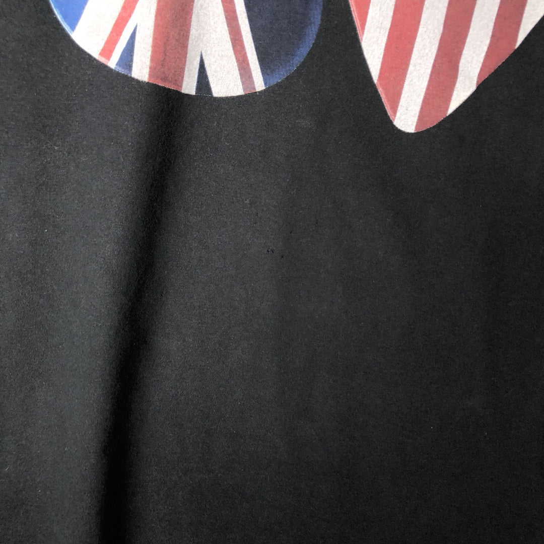 Gildan Def Leppard American flag pattern band t-shirt, men's size XL equivalent. cotton black type Vintage Second Hand