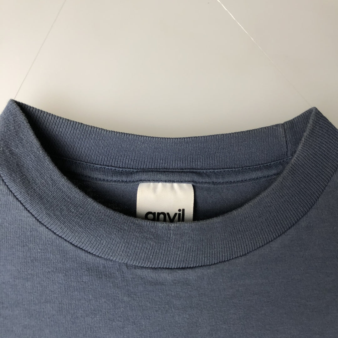 90'S Anvil HANSON Band T-Shirt, Made in USA, Men's XL equivalent, Vintage cotton Blue type light blue Vintage Second Hand