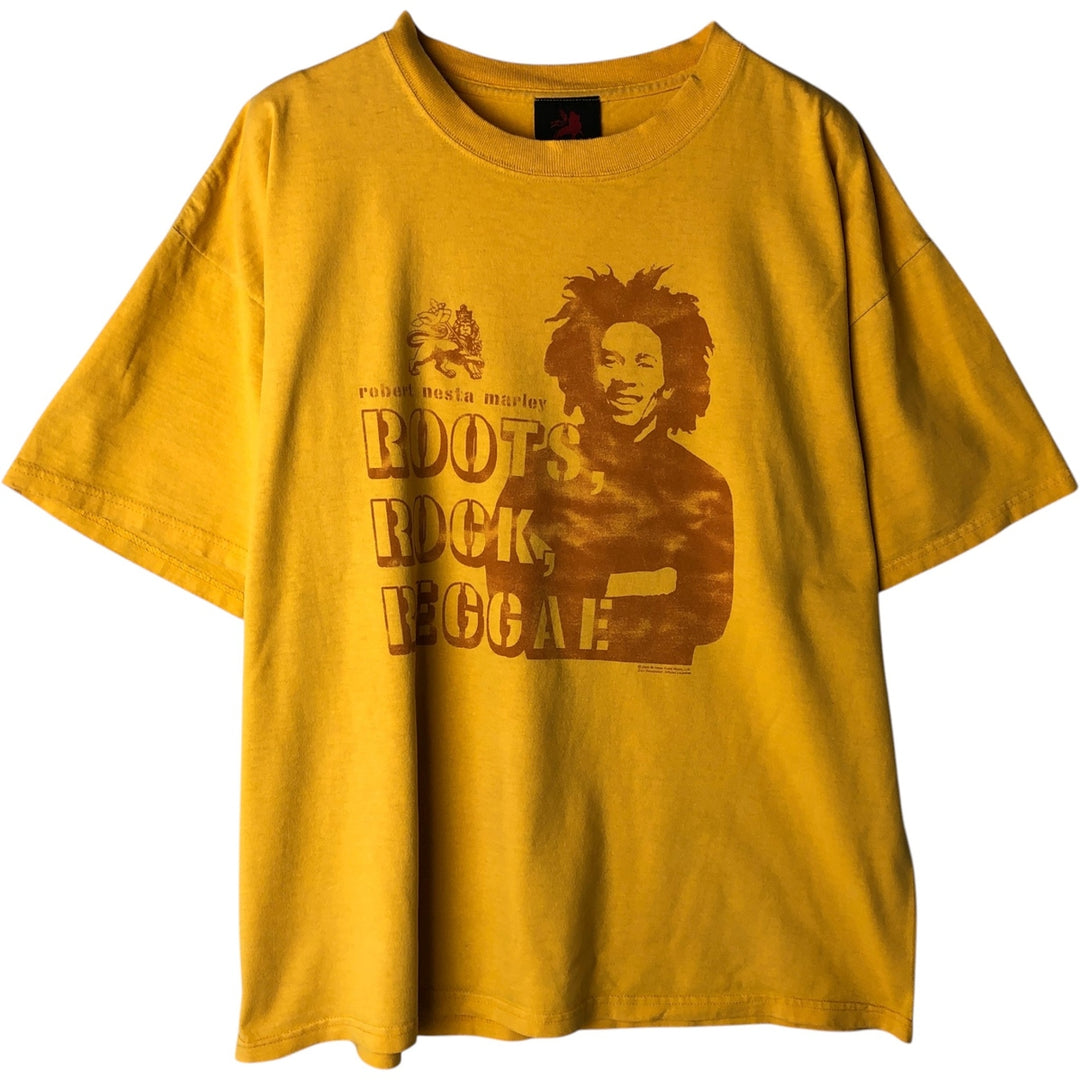 2000'S Zion Bob Marley Band T-shirt, Made in USA, Men's XL equivalent. cotton yellow type Vintage Second Hand