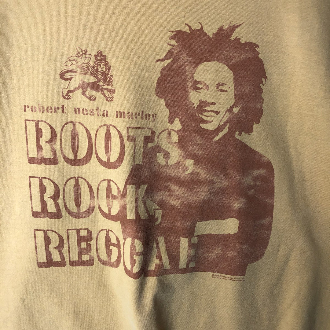 2000'S Zion Bob Marley Band T-shirt, Made in USA, Men's XL equivalent. cotton yellow type Vintage Second Hand