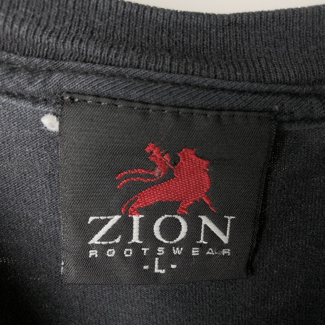 ZION BOB MARLEY Bob Marley Band T-shirt Band T Made in USA Men's L size cotton black type Vintage Second Hand
