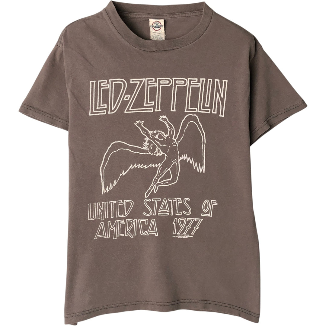 00'S LED ZEPPELIN Led Zeppelin band T-shirt, band T, men's size L cotton Charcoal Vintage Second Hand