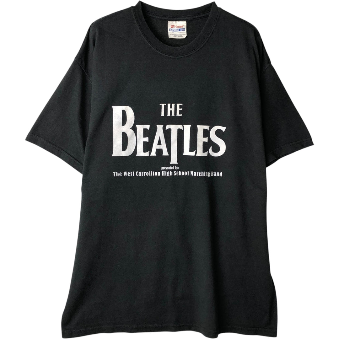 Hanes THE BEATLES Band T-shirt, Men's Size L (approx.) cotton black type Vintage Second Hand