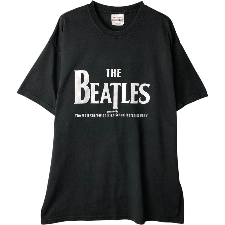 Hanes THE BEATLES Band T-shirt, Men's Size L (approx.) cotton black type Vintage Second Hand