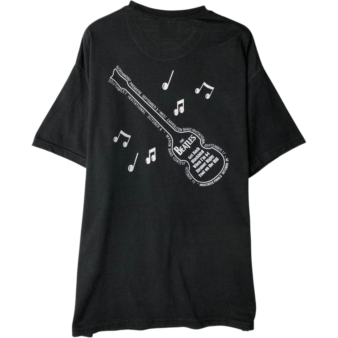 Hanes THE BEATLES Band T-shirt, Men's Size L (approx.) cotton black type Vintage Second Hand
