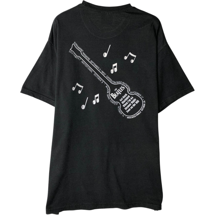 Hanes THE BEATLES Band T-shirt, Men's Size L (approx.) cotton black type Vintage Second Hand