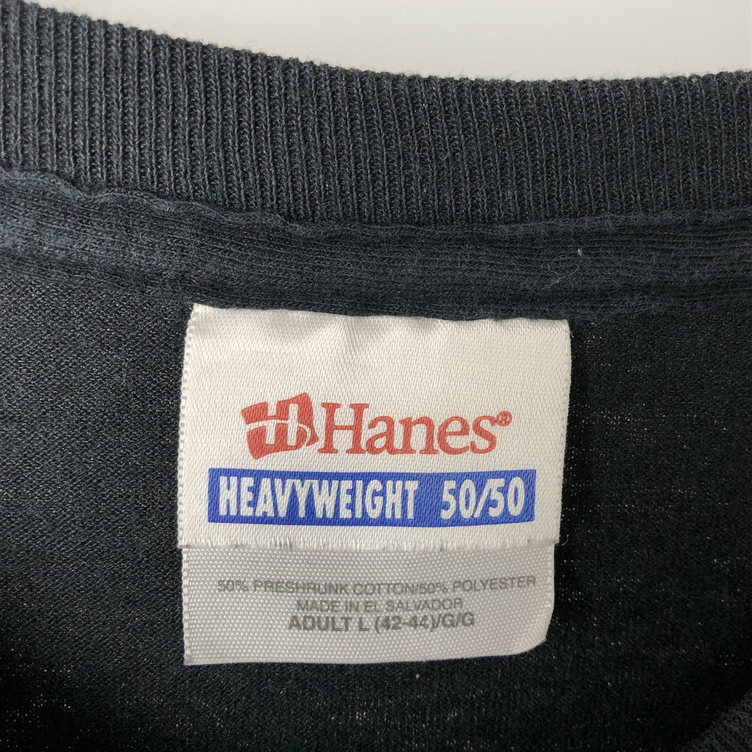 Hanes THE BEATLES Band T-shirt, Men's Size L (approx.) cotton black type Vintage Second Hand
