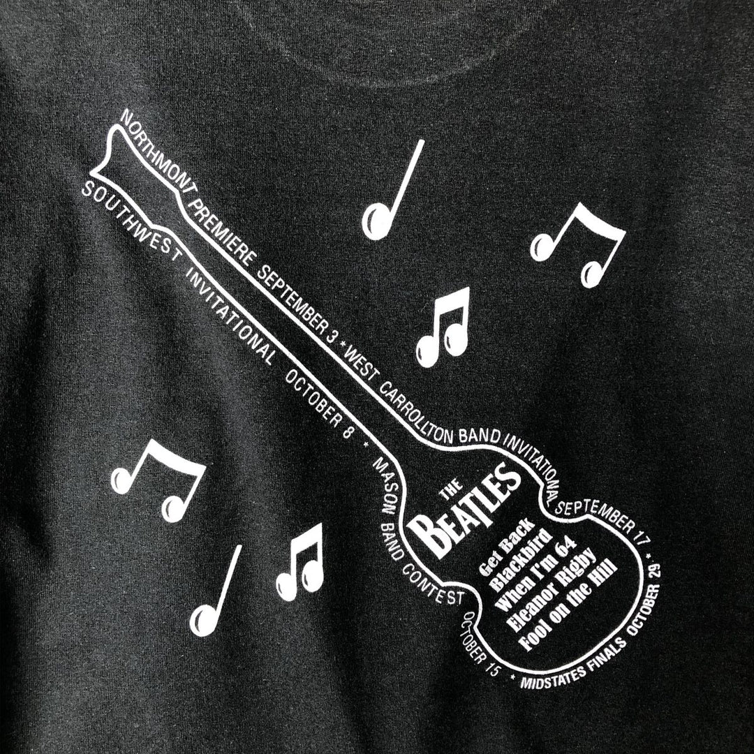 Hanes THE BEATLES Band T-shirt, Men's Size L (approx.) cotton black type Vintage Second Hand