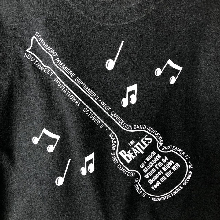 Hanes THE BEATLES Band T-shirt, Men's Size L (approx.) cotton black type Vintage Second Hand