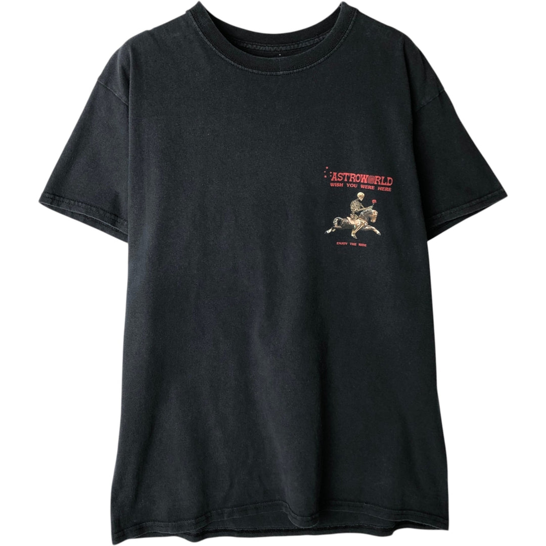 ASTRO WORLD Astroworld Rap T-shirt, Men's Size M cotton black type Vintage Second Hand