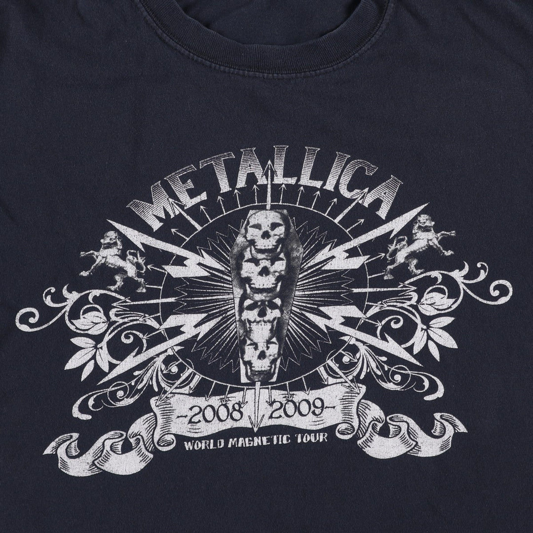 2000'S Anvil Metallica Skull Pattern Band T-Shirt (Men's Size S) unclear black type Vintage Second Hand