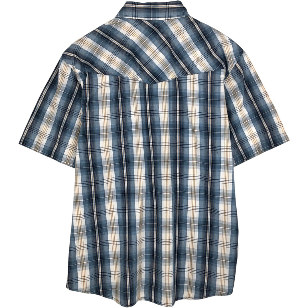 Dickies Check Pattern Short Sleeve Work Shirt Men's XL cotton blue type Vintage Second Hand
