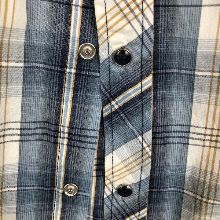 Dickies Check Pattern Short Sleeve Work Shirt Men's XL cotton blue type Vintage Second Hand