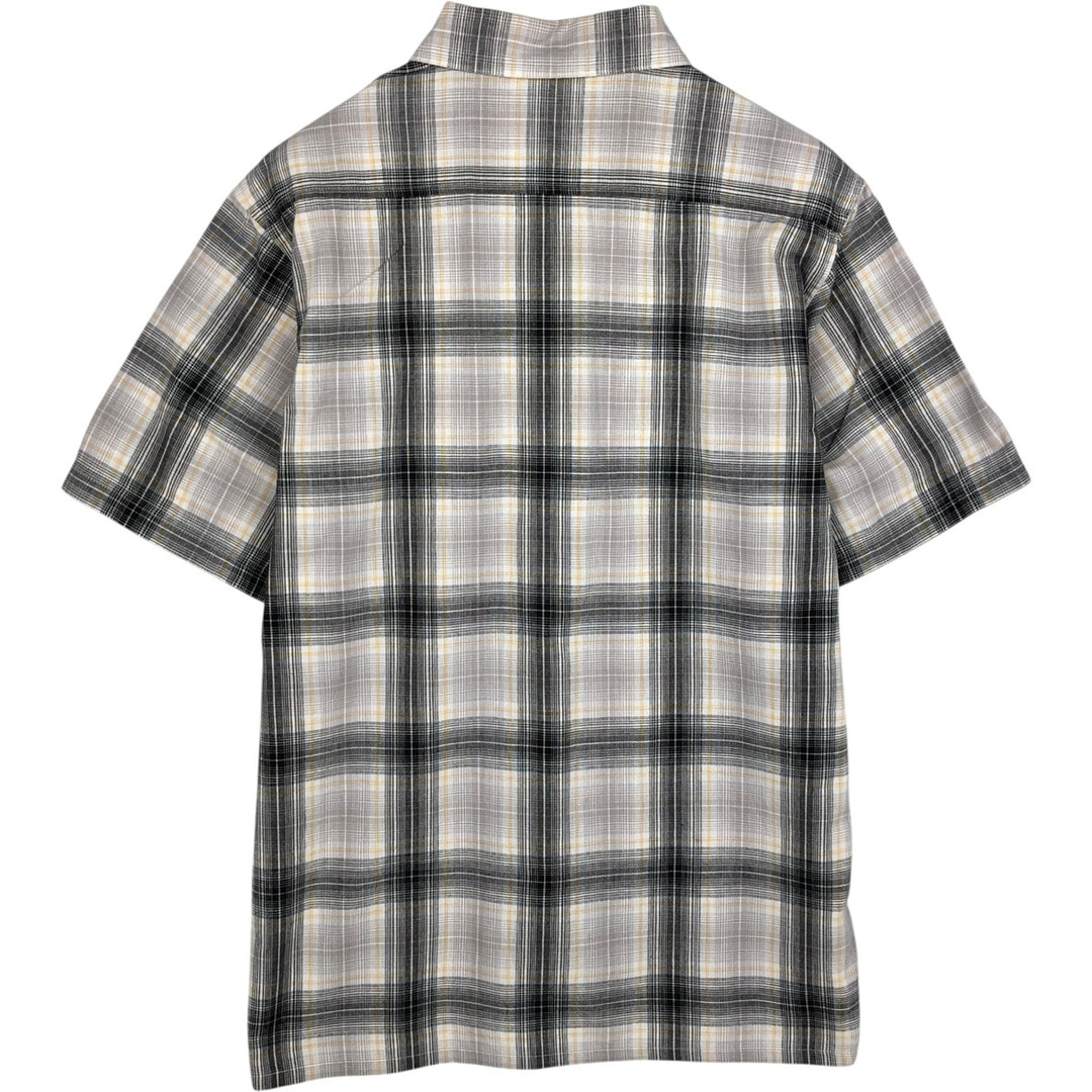 Dickies Check Pattern Short Sleeve Work Shirt Box Shirt Men's M Size cotton gray type Vintage Second Hand