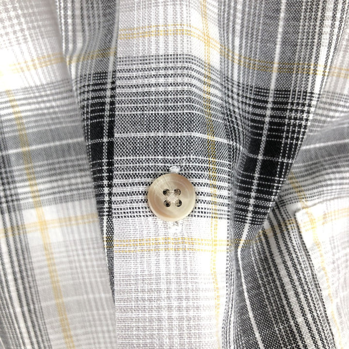Dickies Check Pattern Short Sleeve Work Shirt Box Shirt Men's M Size cotton gray type Vintage Second Hand