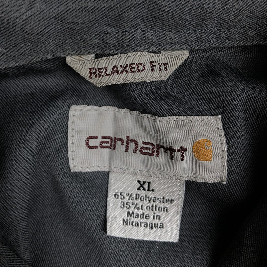Carhartt Relaxed Fit Short-Sleeve Work Shirt, Boxy Shirt, Men's Size XL polyester gray type Vintage Second Hand
