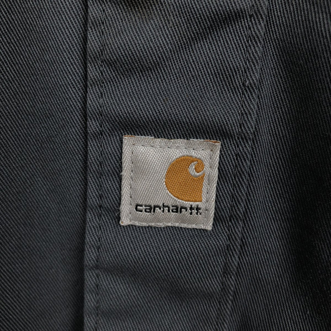 Carhartt Relaxed Fit Short-Sleeve Work Shirt, Boxy Shirt, Men's Size XL polyester gray type Vintage Second Hand