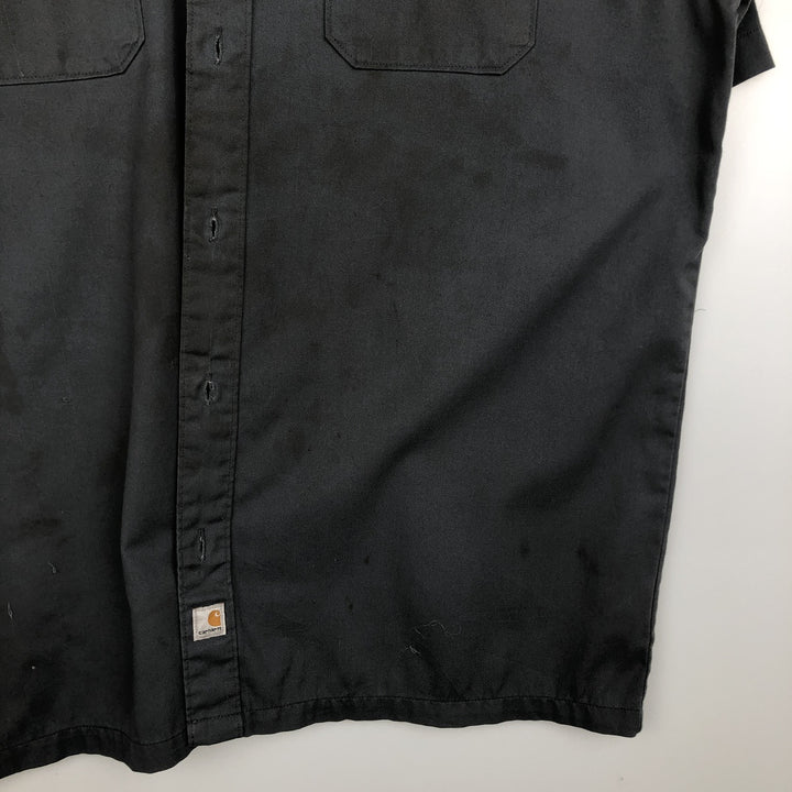 Carhartt Relaxed Fit Short-Sleeve Work Shirt, Boxy Shirt, Men's Size XL polyester gray type Vintage Second Hand