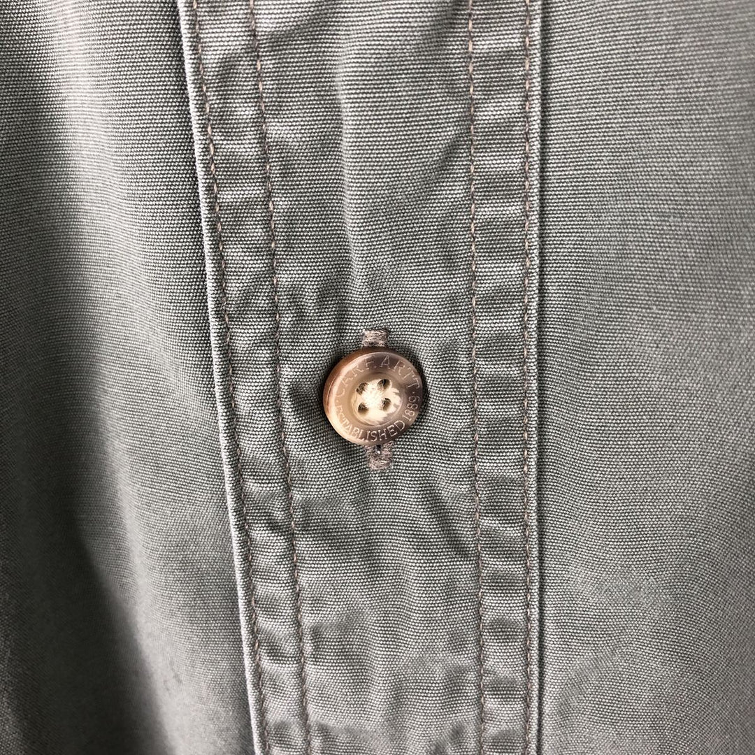Carhartt short sleeve work shirt, men's XL size cotton Khaki type sage green Vintage Second Hand