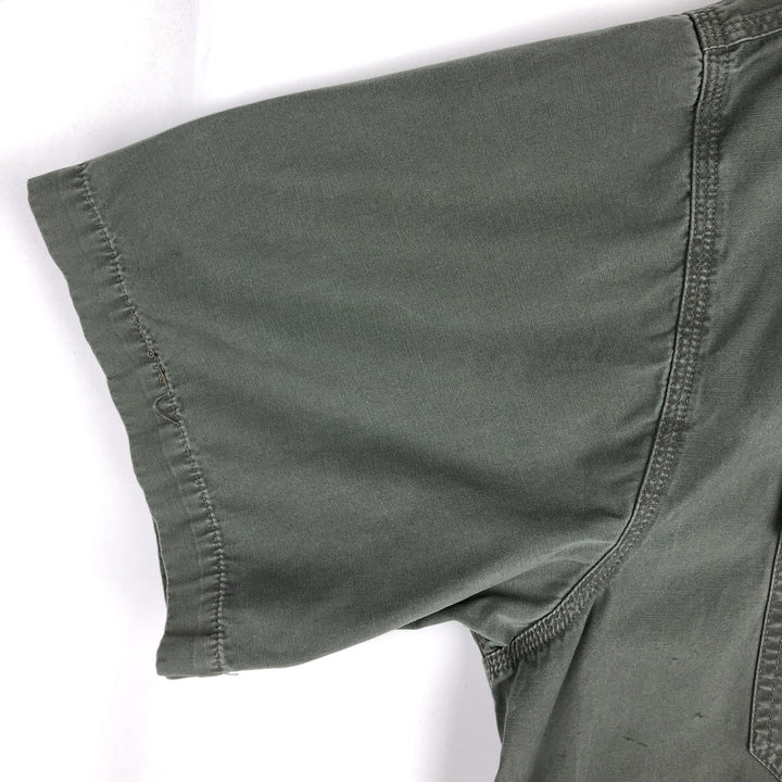 Carhartt short sleeve work shirt, men's XL size cotton Khaki type sage green Vintage Second Hand
