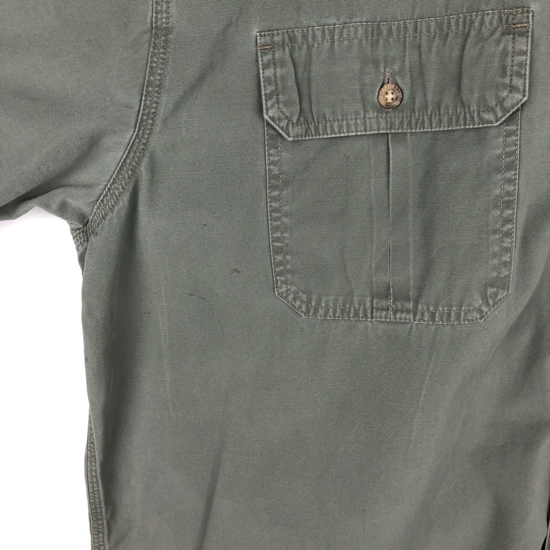Carhartt short sleeve work shirt, men's XL size cotton Khaki type sage green Vintage Second Hand