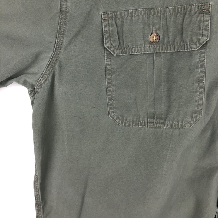 Carhartt short sleeve work shirt, men's XL size cotton Khaki type sage green Vintage Second Hand