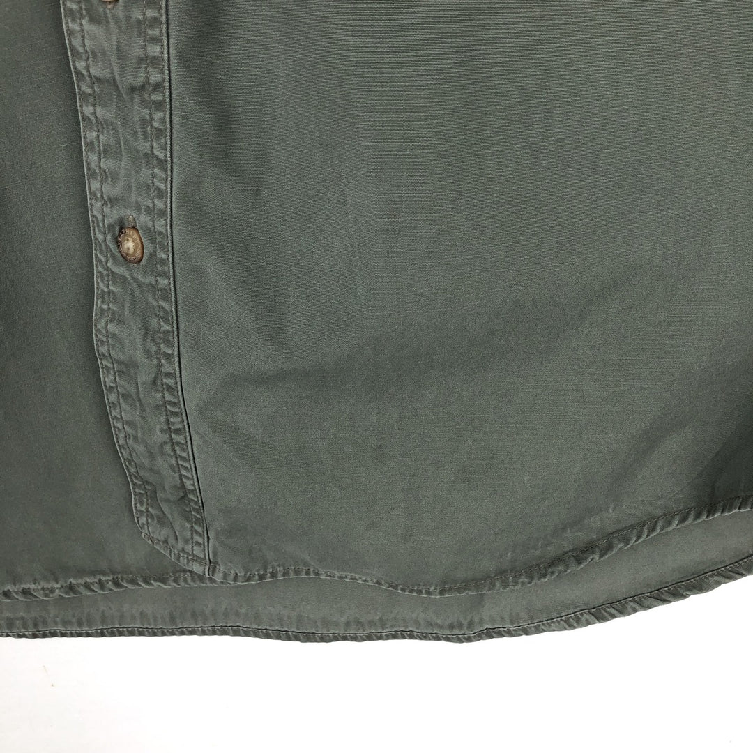 Carhartt short sleeve work shirt, men's XL size cotton Khaki type sage green Vintage Second Hand