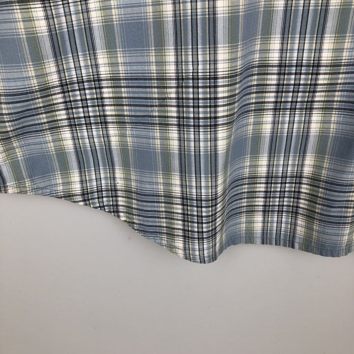 Carhartt Check Pattern Button-down Short Sleeve Work Shirt, Men's XL cotton Blue type light blue Vintage Second Hand