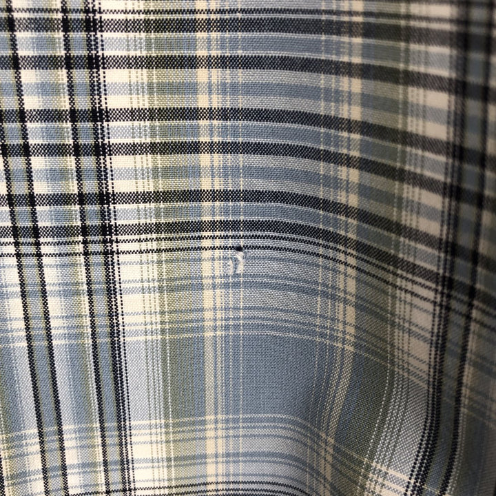 Carhartt Check Pattern Button-down Short Sleeve Work Shirt, Men's XL cotton Blue type light blue Vintage Second Hand