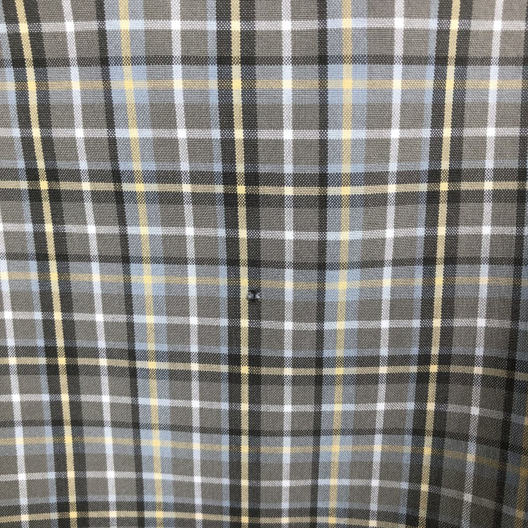 Carhartt Check Pattern Button-down Short Sleeve Work Shirt, Men's XL cotton Khaki type Vintage Second Hand