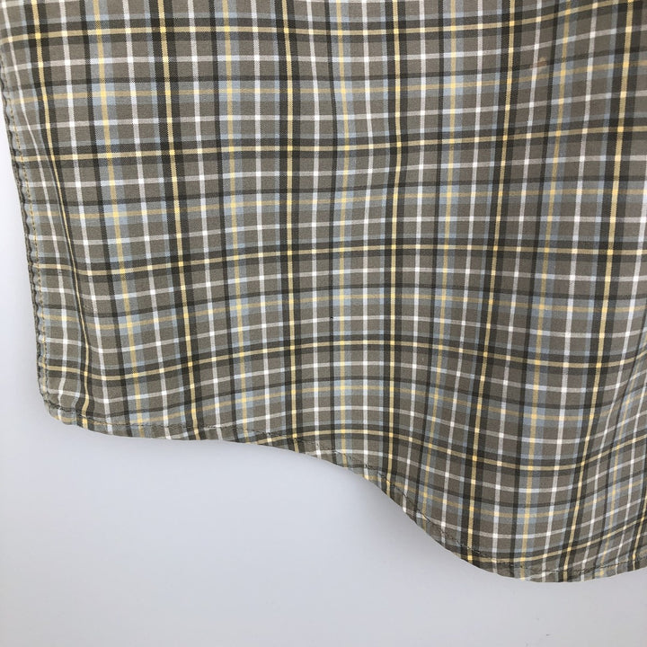 Carhartt Check Pattern Button-down Short Sleeve Work Shirt, Men's XL cotton Khaki type Vintage Second Hand