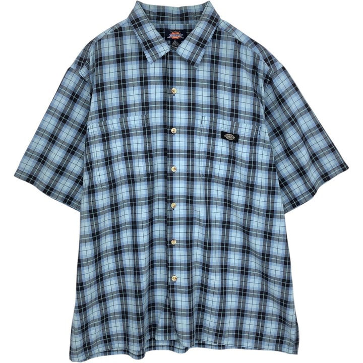 Dickies Short-Sleeve Work Shirt, Men's Size XL (Equivalent), Boxy Shirt cotton Blue type light blue Vintage Second Hand