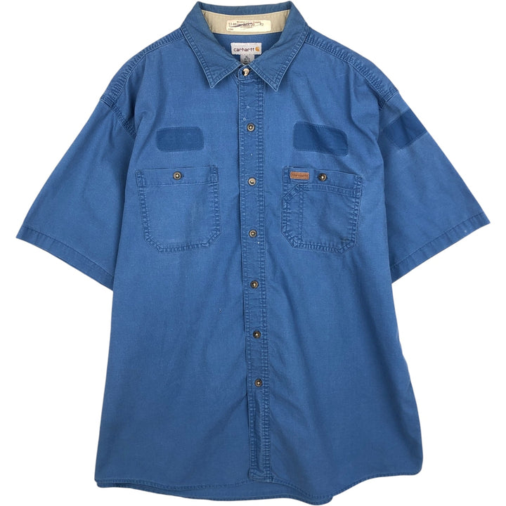 Carhartt short sleeve work shirt, men's XL size cotton blue type Vintage Second Hand