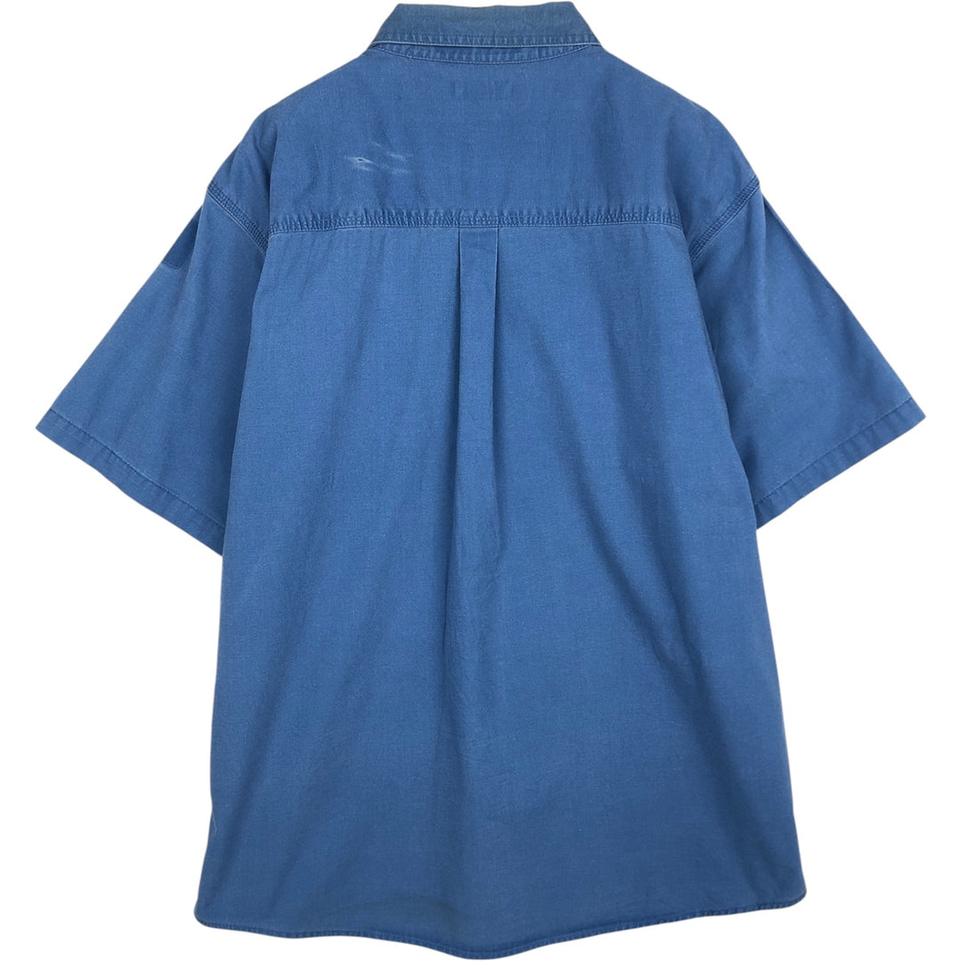 Carhartt short sleeve work shirt, men's XL size cotton blue type Vintage Second Hand