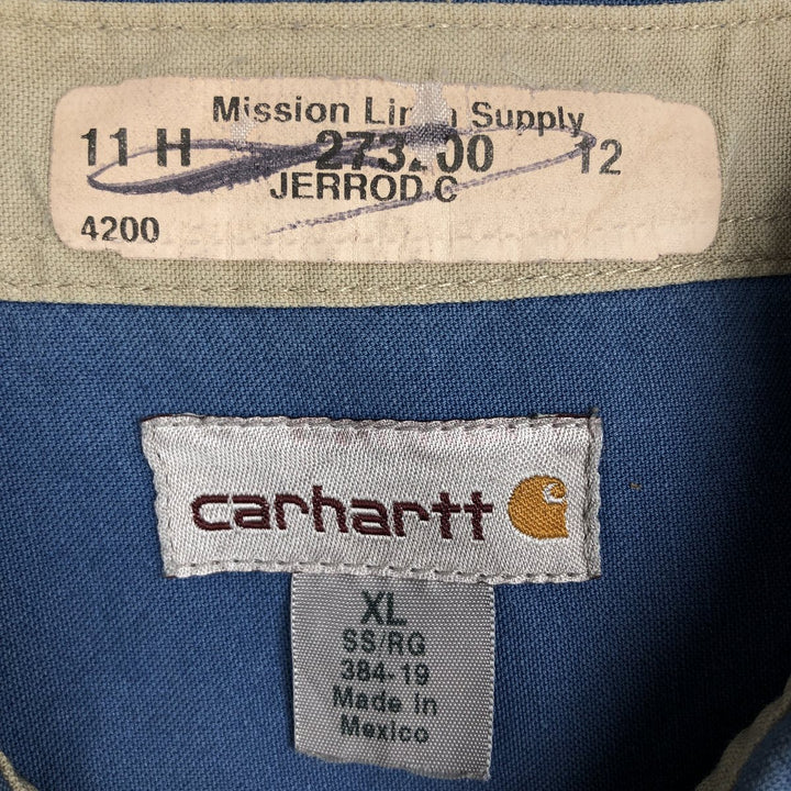 Carhartt short sleeve work shirt, men's XL size cotton blue type Vintage Second Hand