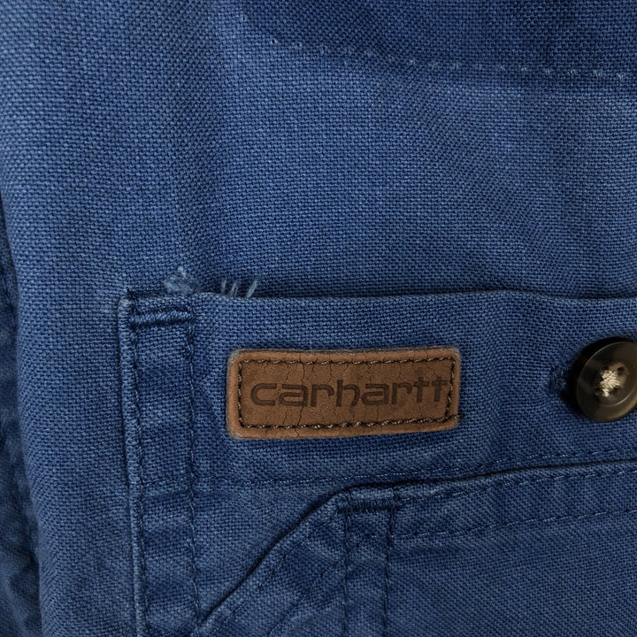 Carhartt short sleeve work shirt, men's XL size cotton blue type Vintage Second Hand