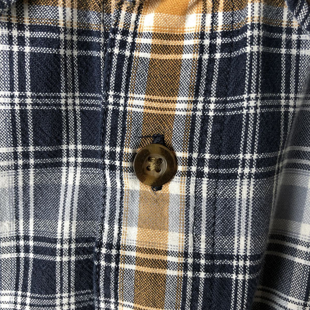 Carhartt RELAXED FIT Check Pattern Short Sleeve Work Shirt, Men's L size cotton navy blue type Vintage Second Hand