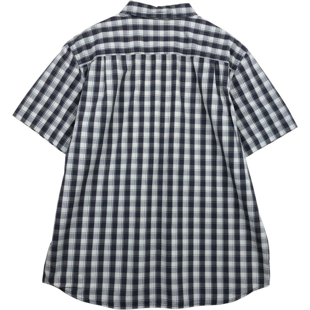 Carhartt RELAXED FIT Check Pattern Button-down Short Sleeve Work Shirt, Men's XL cotton gray type Vintage Second Hand