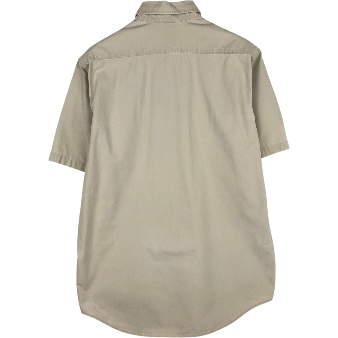 2000'S Carhartt Button-Down Short-Sleeve Work Shirt, Men's Size M (approx.) cotton Beige type Vintage Second Hand