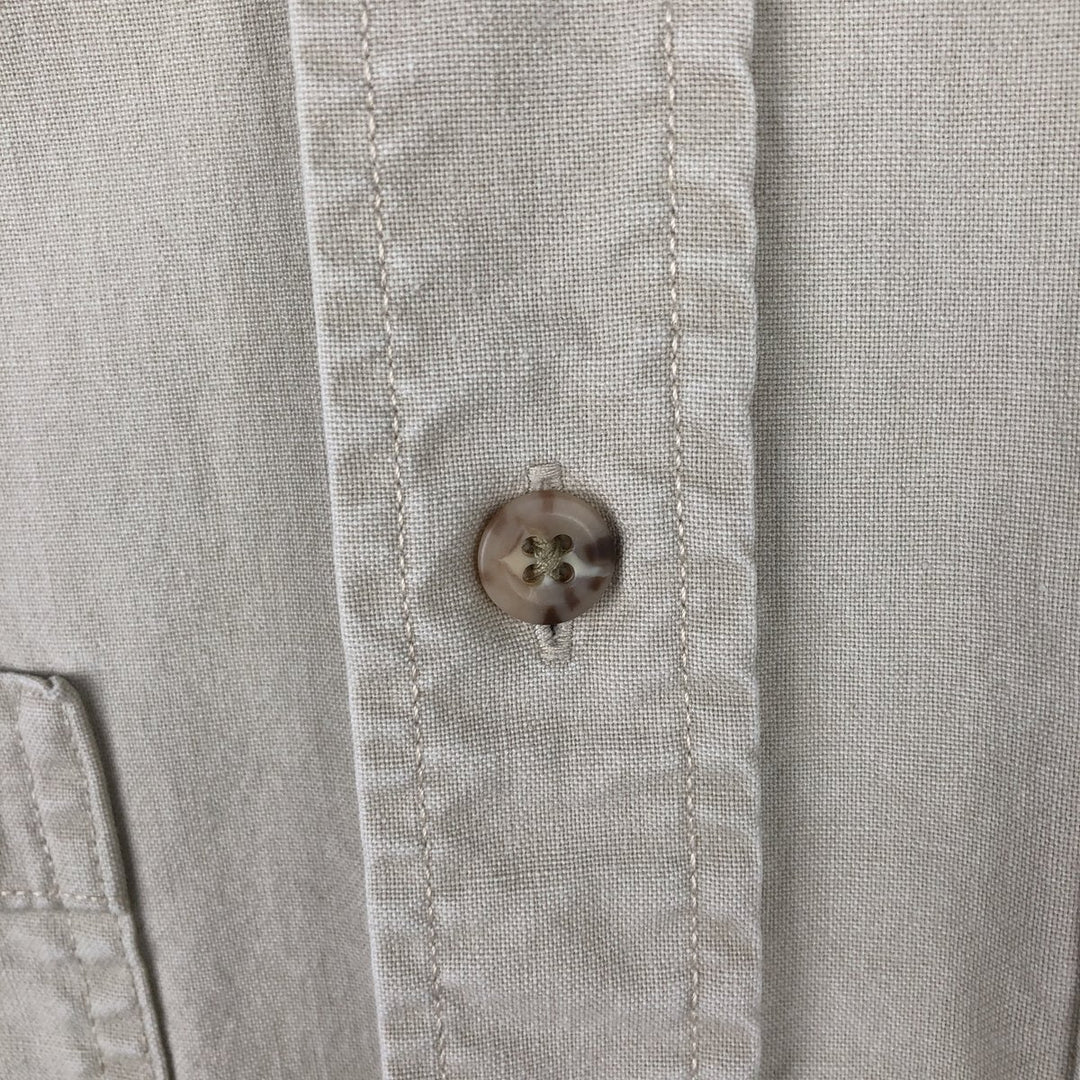 2000'S Carhartt Button-Down Short-Sleeve Work Shirt, Men's Size M (approx.) cotton Beige type Vintage Second Hand
